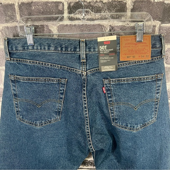 Levi's Premium 501 '93 STRAIGHT FIT MEN'S JEANS - Size 34 - Picture 9 of 14